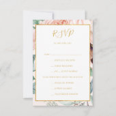 Elegant Floral Garden Pastel Menu Keuze RSVP-kaart (Voorkant)