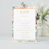 Elegant Floral Garden Pastel Menu Keuze RSVP-kaart (Staand voorkant)