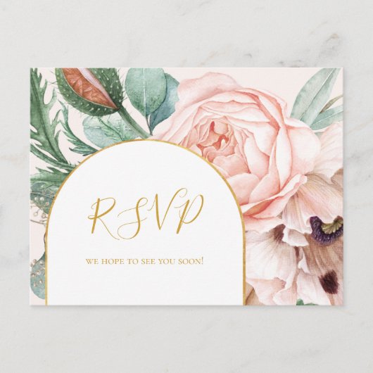 Elegant Floral Garden | Pastel Song Request RSVP Briefkaart (Voorkant)