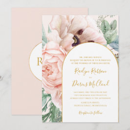 Elegant Floral Garden Pastel Traditional Wedding Kaart