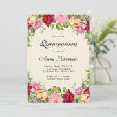 Elegant Floral Garden Quinceañera Kaart (Staand voorkant)