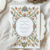 Elegant Floral Garden Wedding Kaart
