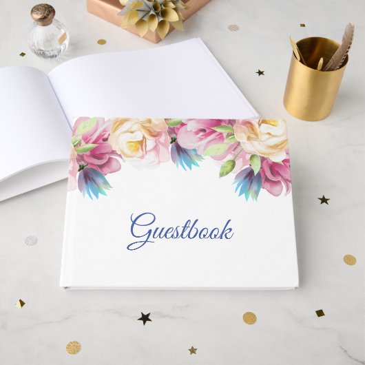 Elegant Floral Gastenboek (Voorkant open)