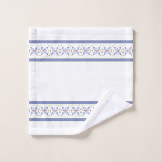 Elegant Floral geaccentreerd in Periwinkle Bad Handdoek (Wasdoekje)