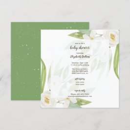 Elegant Floral Gender Neutral Baby shower Kaart