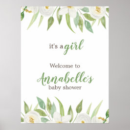 Elegant Floral Gender Neutral Baby shower Poster