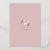 Elegant Floral Gentle Pink Peonies Wedding Invitat Folie Uitnodiging (Achterkant)
