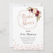 Elegant Floral Geometric Bridal douche Uitnodiging (Voorkant)