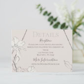 Elegant Floral Geometric Dusty Gray Pink Wedding Informatiekaartje (Staand voorkant)