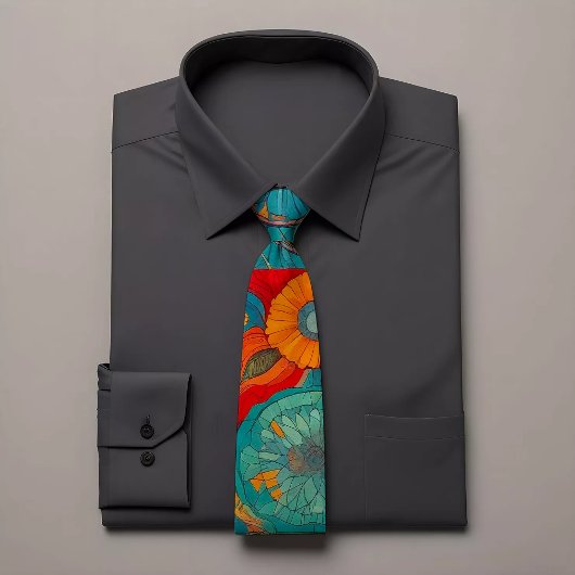 Elegant Floral Geometric Pattern Stropdas