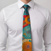 Elegant Floral Geometric Pattern Stropdas