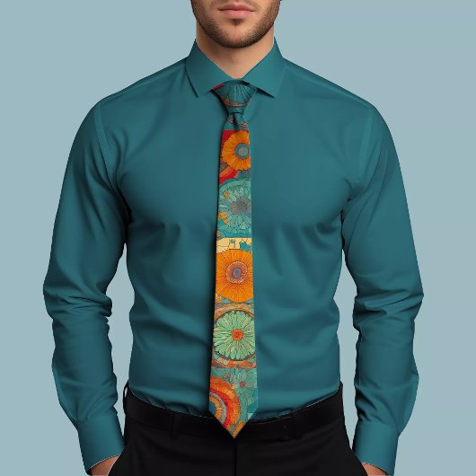 Elegant Floral Geometric Pattern Stropdas