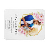 Elegant Floral Geometric sparen de Datum Magneet (Horizontaal)