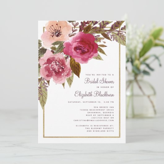 Elegant Floral Geometrisch Goud Vrijgezellenfeest Kaart (Staand voorkant)