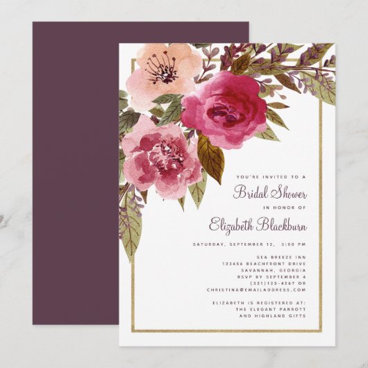 Elegant Floral Geometrisch Goud Vrijgezellenfeest Kaart (Voorkant / Achterkant)