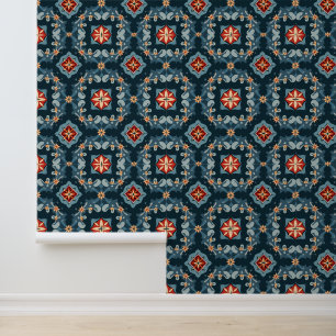 Elegant Floral Geometrisch Patroonontwerp Behang