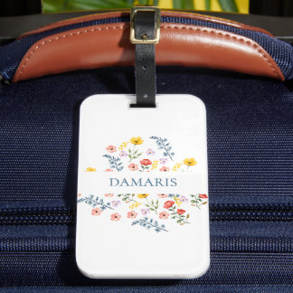 Elegant Floral gepersonaliseerd Bagagelabel