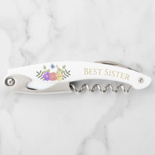  Elegant Floral Gepersonaliseerd Beste Zuster Kurkentrekker