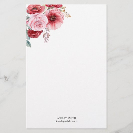Elegant Floral gepersonaliseerd briefpapier (Voorkant)