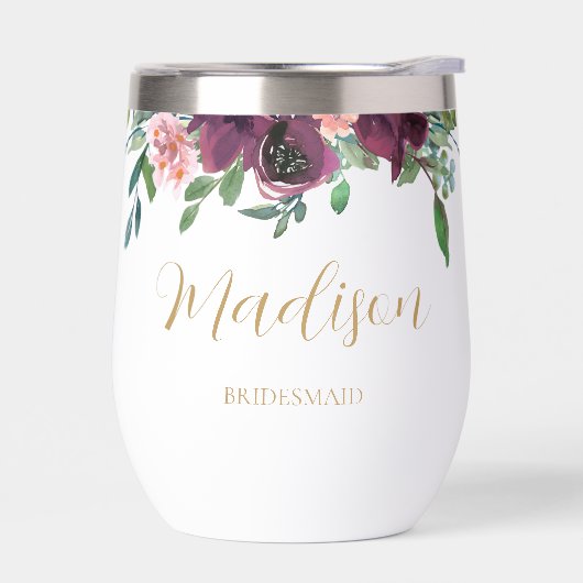 Elegant Floral gepersonaliseerd bruidsmeisje voors (Links)