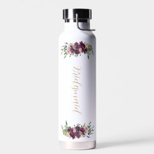 Elegant Floral gepersonaliseerd bruidsmeisje voors Waterfles