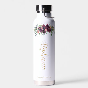 Elegant Floral gepersonaliseerd bruidsmeisje voors Waterfles