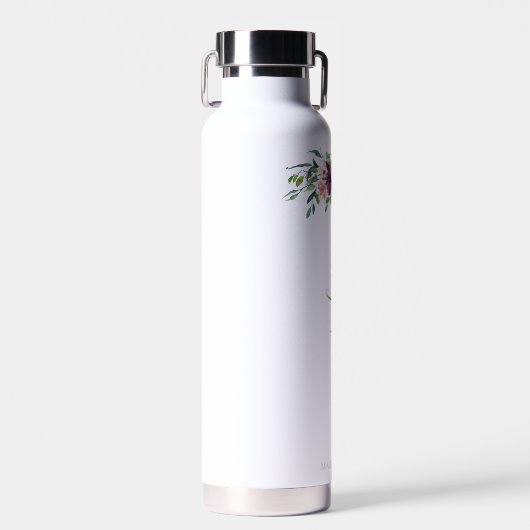 Elegant Floral gepersonaliseerd bruidsmeisje voors Waterfles (Voorkant)