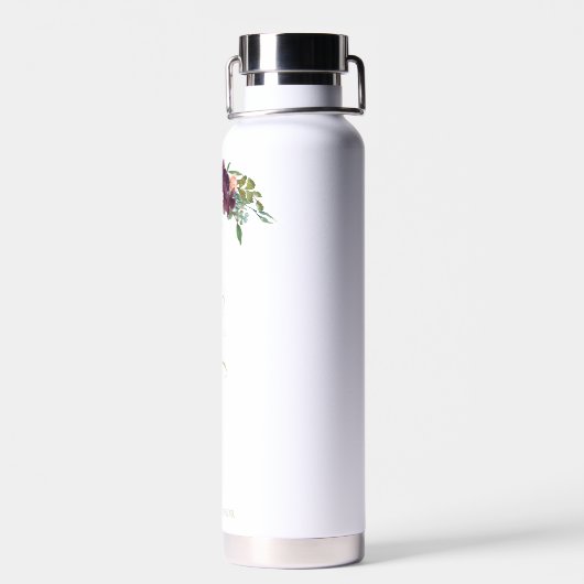 Elegant Floral gepersonaliseerd bruidsmeisje voors Waterfles (Achterkant)