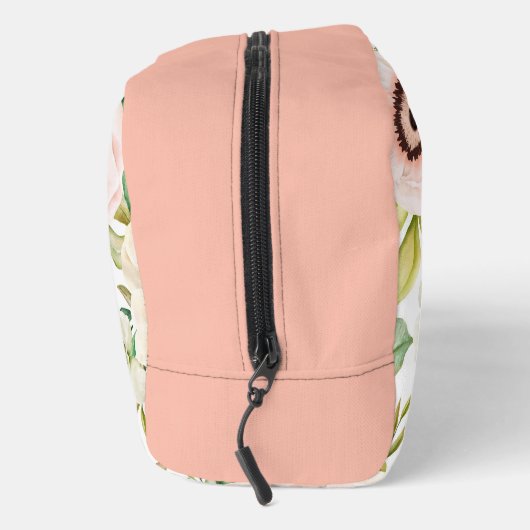 Elegant Floral Gepersonaliseerd Monogram Roze Reiz Toilettasje (Rechts)