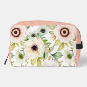 Elegant Floral Gepersonaliseerd Monogram Roze Reiz Toilettasje (Achterkant)