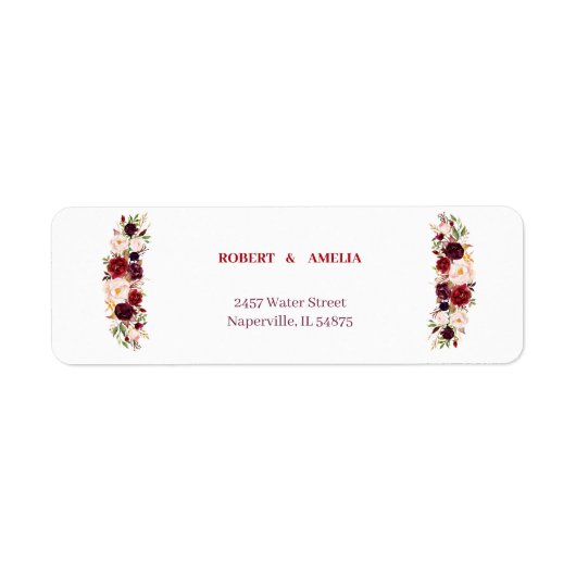 Elegant Floral gepersonaliseerd retouradres Etiket (Voorkant)