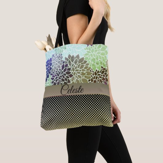 Elegant Floral Gepersonaliseerd Tote Bag (Dichtbij)