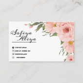 Elegant Floral gepersonaliseerd Visitekaartje ontw (Achterkant)