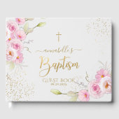 Elegant Floral Girl Baptism Gastenboek (Voorkant)