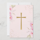 Elegant Floral Girl Baptism Kaart (Achterkant)