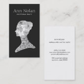 Elegant Floral Girl Beauty Stylist en Hair Salon Visitekaartje (Voorkant / Achterkant)