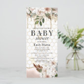 Elegant Floral Glitter Drip Marble Baby shower (Staand voorkant)