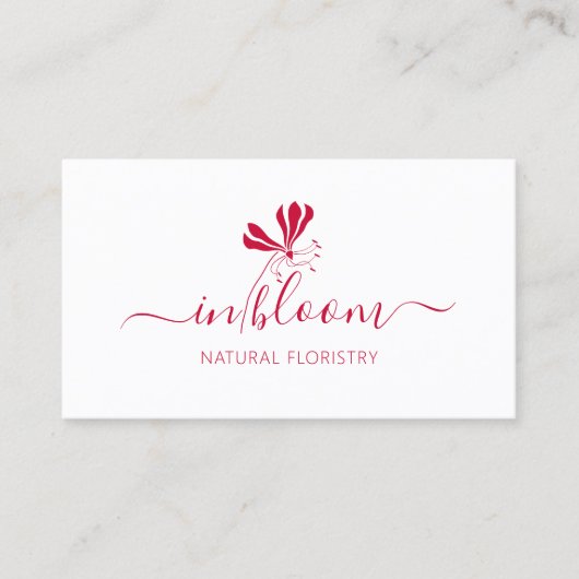Elegant Floral * Gloriosa * Natuurlijke Logo van d Visitekaartje (Voorkant)