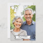 Elegant Floral Gold 55th Wedding Anniversary Photo Kaart (Achterkant)