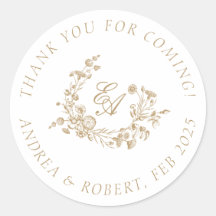 Elegant Floral Gold Bedankt voor uw komst