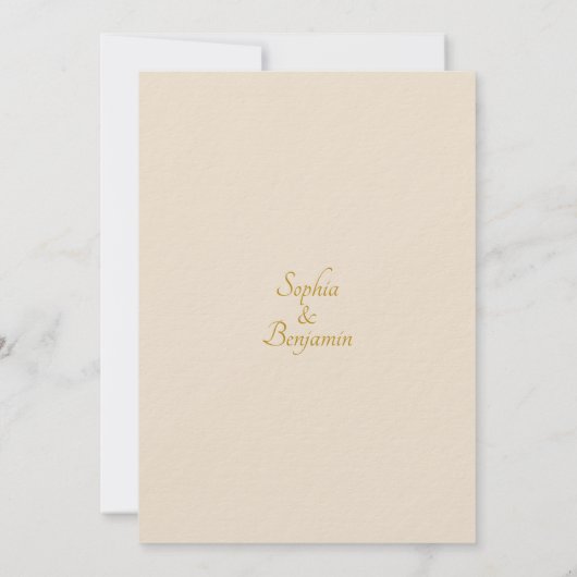 Elegant Floral Gold Bewaar de datum Aangepaste det Kaart (Achterkant)