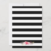 Elegant Floral Gold Black Stripes Retirement Party Kaart (Achterkant)