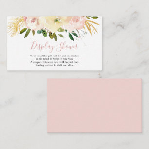 Elegant Floral Gold Blush Pink Display Shower Informatiekaartje