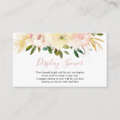 Elegant Floral Gold Blush Pink Display Shower Informatiekaartje (Voorkant)
