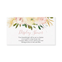 Elegant Floral Gold Blush Pink Display Shower