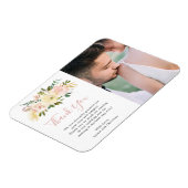 Elegant Floral Gold Blush Pink Foto Weddenschap Fa Magneet (Linkerzijde)