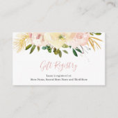 Elegant Floral Gold Blush Pink Gift Registry Informatiekaartje (Voorkant)