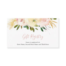 Elegant Floral Gold Blush Pink Gift Registry