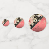 Elegant Floral, Gold Diamonds, liefdesnaam Confetti (Achterkanten)