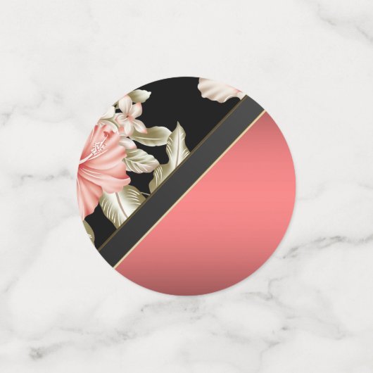 Elegant Floral, Gold Diamonds, liefdesnaam Confetti (Kleine voorkant)